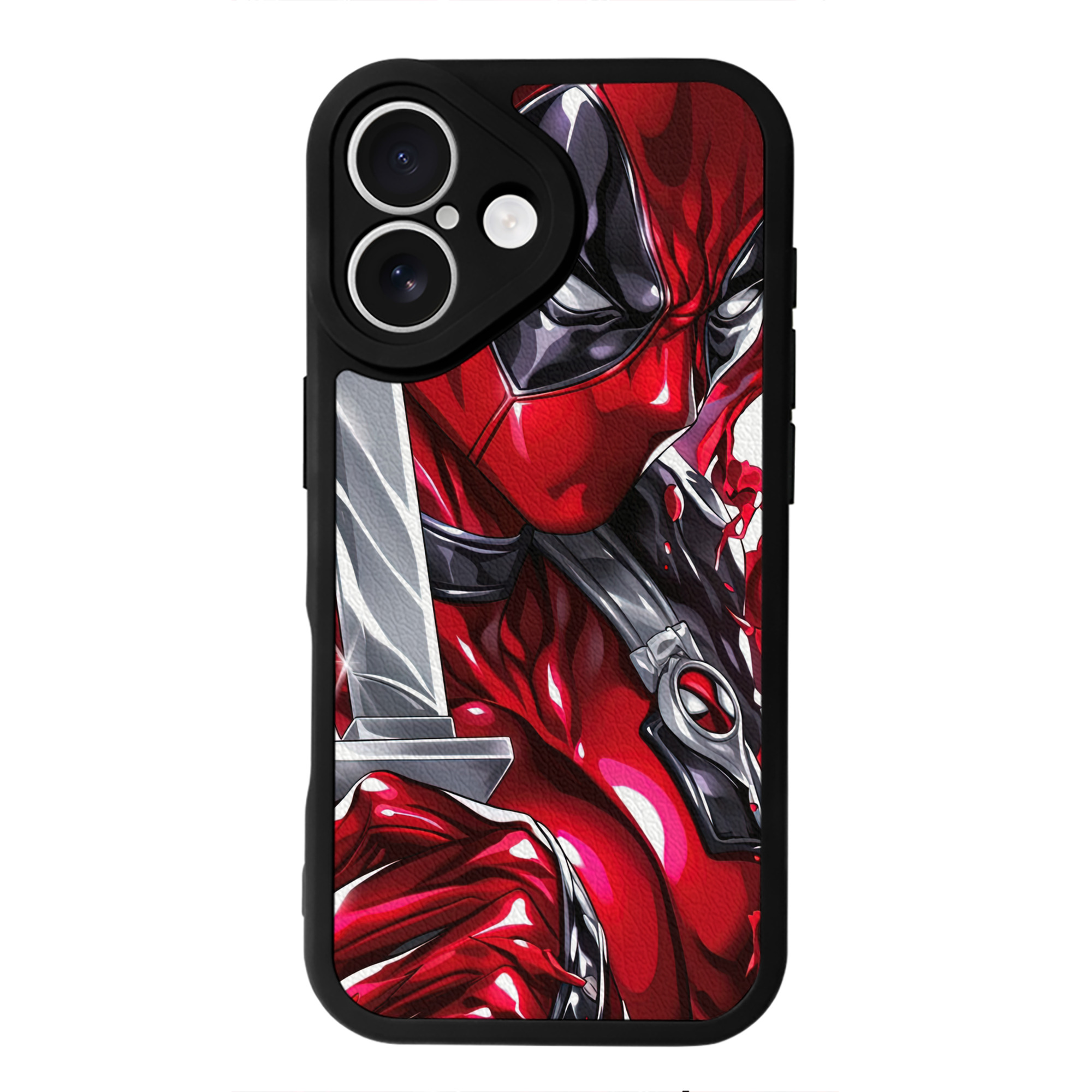 （画像用） Deadpool デッドプール 【iPhone 16シリーズ対応】シリコンスマホケース（レザー調） 材質：シリコン